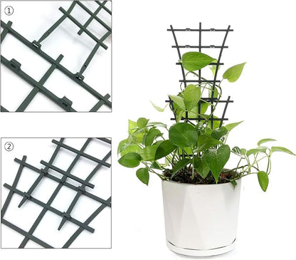 Mini Plant Trellis Garden Trellis for Climbing Plants Outdoor Plastic Superimposed Potted Plant Support Flower Supports (4 Pcs)