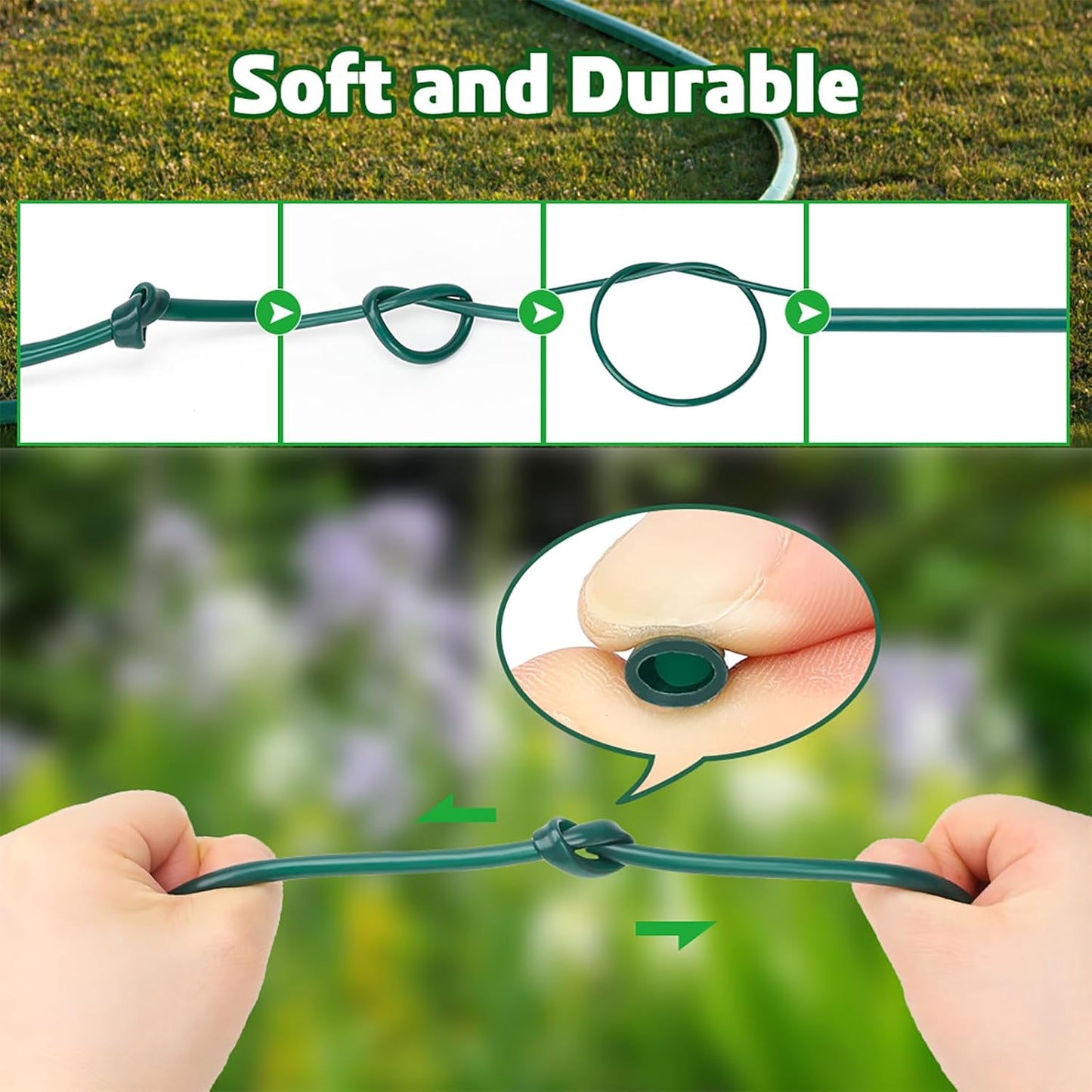 Bonviee 100FT 1/4 inch Blank Distribution Tubing Drip Irrigation Hose Garden Watering Tube Line for Small garden irrigation system-Green