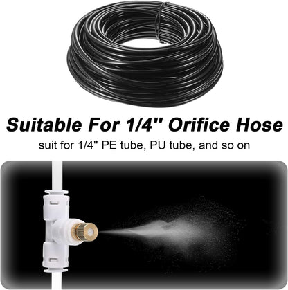 Honoson 32 Pieces Brass Misting Nozzles Kit with 0.03 cm Orifice Thread Gold Nozzles for Patio Misting System Outdoor Cooling System Garden Water Mister