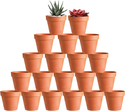 3 inch Plant Nursery pots Number of Items in a 20 Pack, with Drain, Succulent Seedling Planter, use with Indoor, windowsill, Terra Cotta red Flower pots Wedding Decoration Best Gift for Aunts