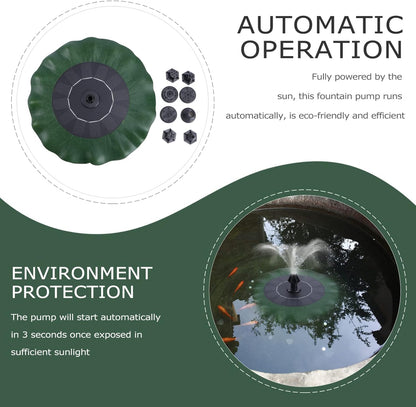 DOITOOL Solar Bird Bath Fountain Pump: Floating Solar Fountain Outdoor with 8 Nozzle, Powered Water Pump Lotus Leaf for Bird Bath, Pond, Poo