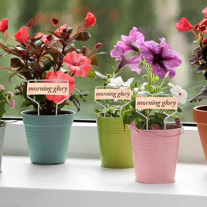 50 Pcs 4 Inch Copper Plant Tags, Metal Plant Labels, Waterproof Garden Label Markers, Weatherproof Metal Garden Tags Plant Labels, Marking Protection Seedling Signs Nursery Tags with 2 Permanent Pen