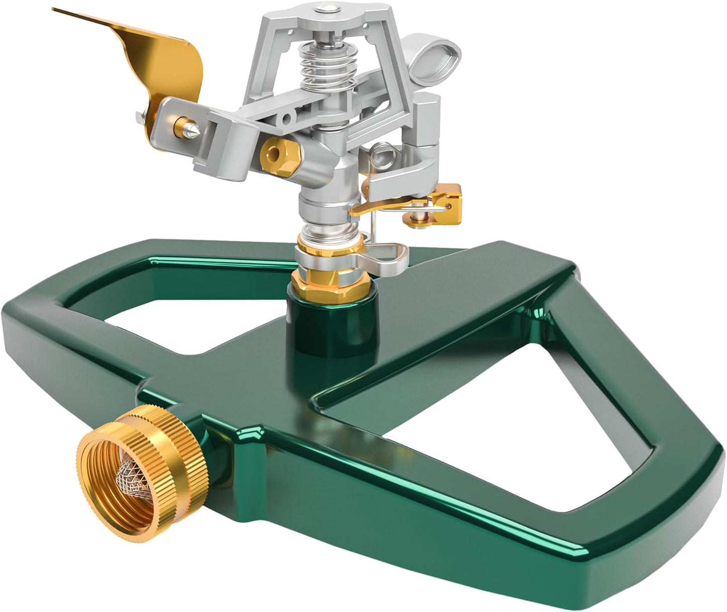 Hourleey Impact Sprinklers for Yard, Heavy Duty 360 Degree Rotating Pulsating Lawn Sprinkler with Metal Base for Garden Large Area, Water Coverage up to 5,800 Sq. Ft