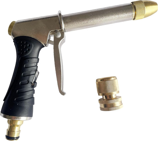 Garden Hose Nozzle, Metal Water Hose Sprayer with Adjustable High Pressure Spray Patterns for Watering Garden & Lawn, Washing Cars, Cleaning Driveways, Dog Bathing, Deck Rinsing & Outdoor Use