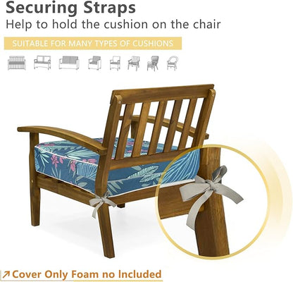 Porch Shield Patio Chair Seat Cushion Covers 4 Pack, Waterproof Cushion Slip Covers Outdoor, Replacement Covers Only, 19 x 19 x 4 Inch