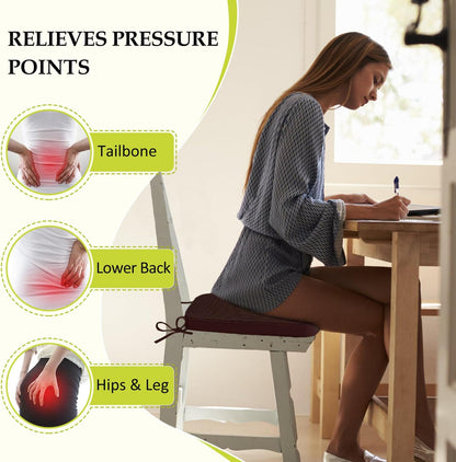 Chair Cushions for Dining Chairs, Indoor Chair Cushions with Ties，Waterproof Chair Pads Set of 6, Brown, 17x16x2.5 Inch