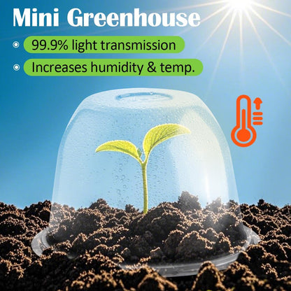 Plant Protectors from Animals 5-Pack, 10" D × 6.7" H Garden Cloches for Seedlings Nursery Pots, Clear Plant Covers, Mini Greenhouse for Plants, Durable Humidity Domes with Ventilation Holes
