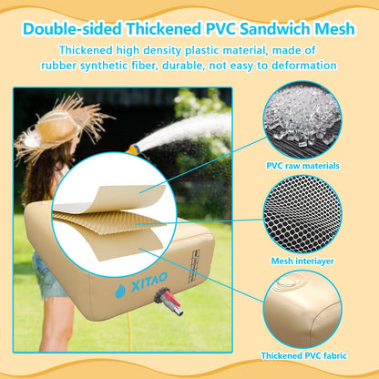 XITAO 63Gal/240L Water Storage Bladder w/Water Level Indicator, Large Capacity Foldable Water Storage Containers, Portable Emergency Water Tank Water Bag for RVs, Fire Prevention, Irrigation