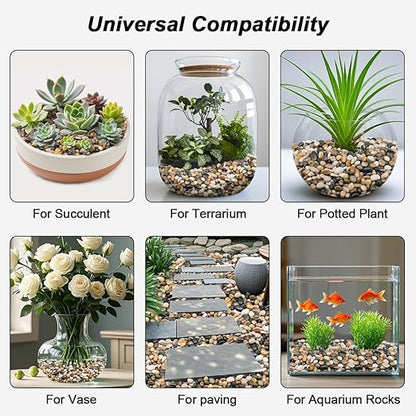 Decorative Rocks for Potted Plants,Virekm River Rocks, Decorative Ornamental Pebbles,Garden Landscaping Stones Gravel Filler for Home Decoration Flower Bed Fish Tank Plants Vases Succulents (5 Pounds)