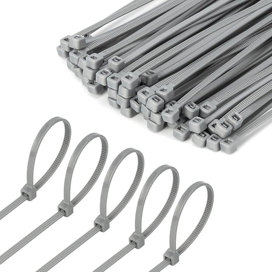 8 Inch Silver Zip Tie 1000 PCS, 40 Lbs - Small to Medium Zip Tie, Nylon PA66 UV Resistant Cable Tie Heavy Duty for Indoor and Outdoor Use - Ideal for bundling and securing objects
