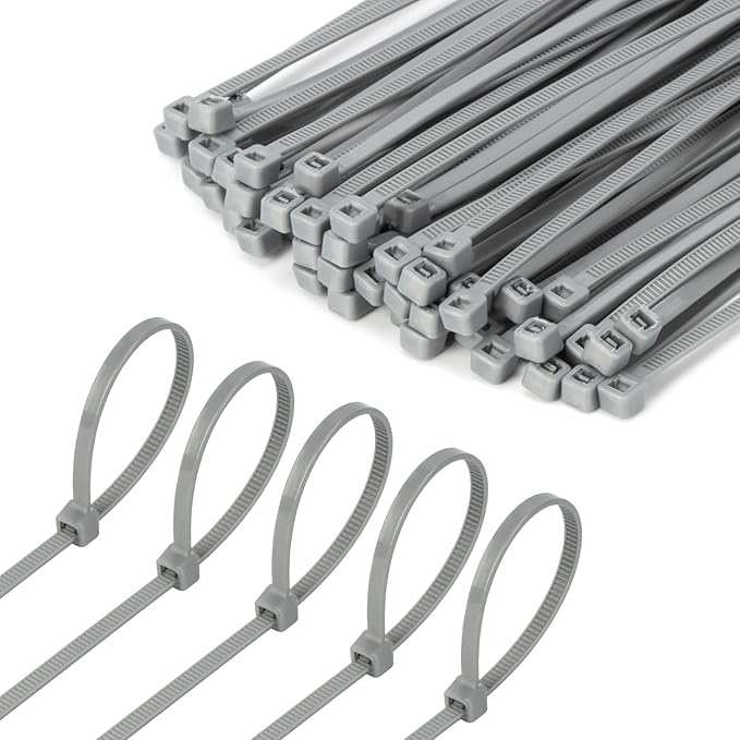 6 Inch Silver Zip Tie 1000 PCS, 18 Lbs - Small to Medium Zip Tie, Nylon PA66 UV Resistant Cable Tie for Indoor and Outdoor Use - Ideal for bundling and securing objects