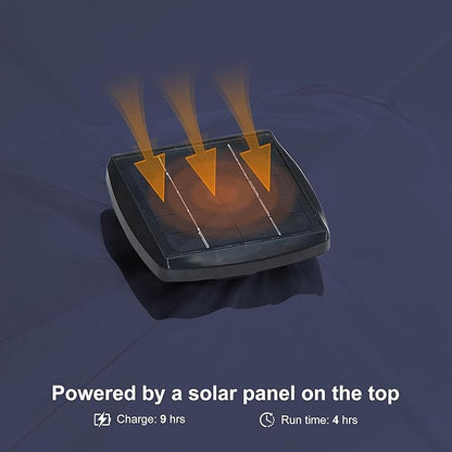 PURPLE LEAF 10 Feet Patio Umbrella Outdoor Cantilever Solar Powered LED Swivel Square Umbrella Aluminum Offset Umbrella with 360-degree Rotation for Garden Deck Pool Patio, Navy Blue