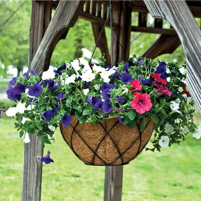 2PCS Hanging Basket Liners Coco Liner 8 Inch Round Coconut Coir Basket for Plants Replacement for Hanging Basket 100% Natural Coconut Fiber Plant Basket Liner for Garden Planter Flower Pot