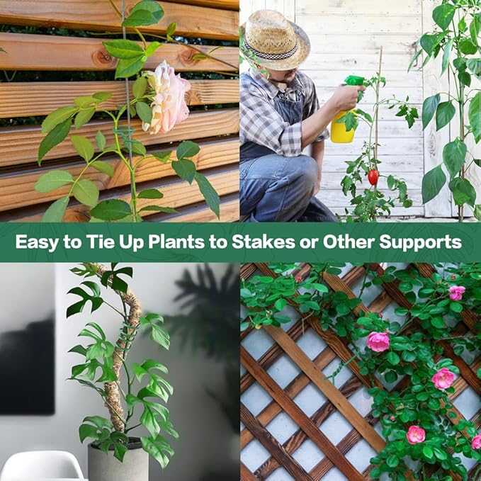 Tenn Well Garden Wire, 52 Feet 3.5mm Soft Garden Plant Ties for Climbing Plants, Tomatoes, Climbing Roses, Indoor & Outdoor Plants (2PCS X 26 Feet, Green)