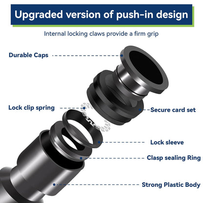 20 Pack 1/4" Drip Irrigation Shut Off Valve, Quick Connect Universal Drip Irrigation Tubing Coupling Valve, Connector Locking Fitting for Sprinkler or Drip Irrigation System