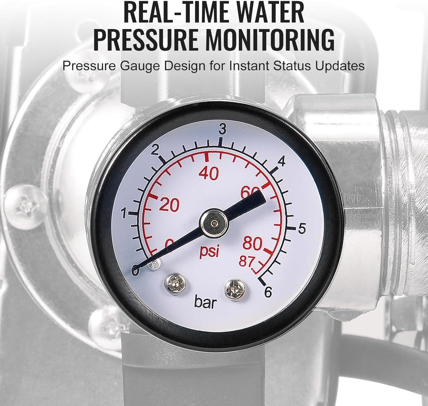 VEVOR 1 HP Shallow Well Pump with Pressure Tank, 1000 GPH/3700 L/H, Automatic Irrigation Water Booster Pump with 164 ft Lift 20/40 PSI Pressure Switch, Thermoplastic Pump Head for Home Garden Lawn