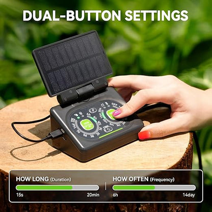 RAINPOINT Programmable Drip Irrigation System for Indoor Houseplant Up to 15 Plants, Compact Dual-Powered Vacation Automatic Plant Waterer Self Watering Device While Away Low Water Auto Shut-Off