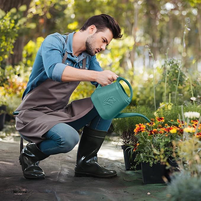 Plastic Watering Can - Green Color - 1 Gallon