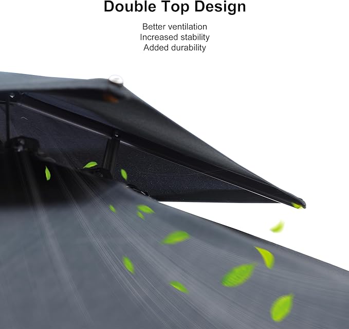 PURPLE LEAF 10 FT Cantilever Patio Umbrella Outdoor Umbrella with 220lbs Base Large Square Windproof Offset Umbrella for Pool Deck Garden, Graphite Grey