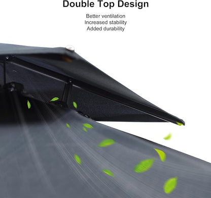 PURPLE LEAF 10 FT Cantilever Patio Umbrella Outdoor Umbrella with 220lbs Base Large Square Windproof Offset Umbrella for Pool Deck Garden, Graphite Grey