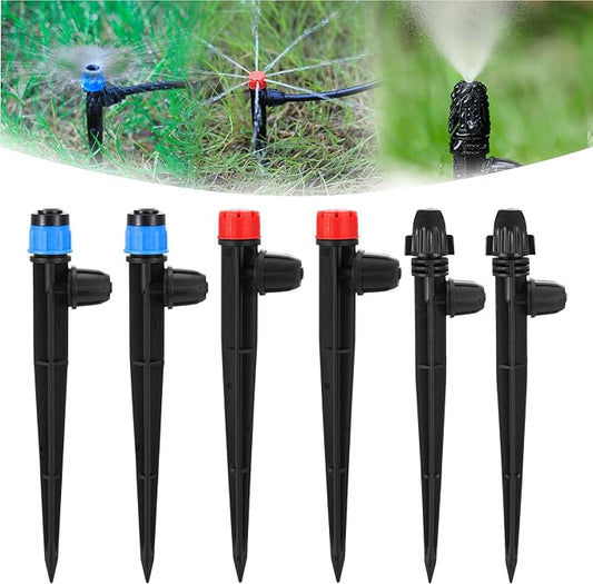 60 Pcs Drip Irrigation Sprayer Emitters for 1/4" Irrigation Tubing,Adjustable Water Flow Irrigation Misting Emitters Irrigation Drippers,3 Style Drip Micro Sprinkler Nozzles for Garden Water System