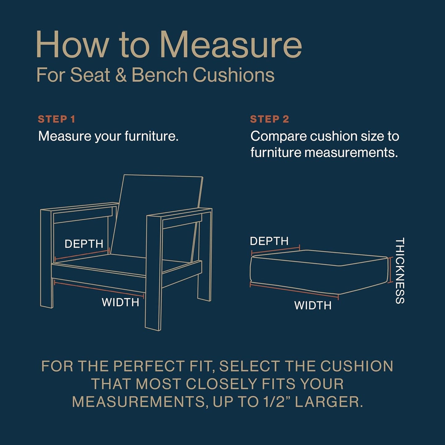 Honeycomb Outdoor Essentials Set of 2 Tufted Seat Pads, 19 x 18, Hampton Texture Neutral Dining Chair Cushions for Patio Furniture