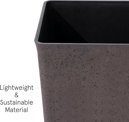 LA JOLIE MUSE Tall Outdoor Planters Set of 2, 20 inch Large Tapered Square Planters for Indoor/Outdoor Plants, Large Outdoor Flower Pots for Front Door, Patio and Deck