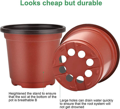 MIXC Plant Nursery Pots with Humidity Dome 4" Soft Transparent Plastic Gardening Pot Planting Containers Cups Planter Small Starter Seed Starting Trays for Seedling with 10pcs Plant Labels，30 Sets