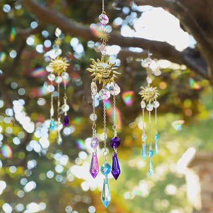 DIY Fairy Wand Garden Stakes Kit, Crystal Beaded Decorative Wands Set, Outdoor Garden Decoration with Assembly Guide (Purple+Aqua+Blue 208 Pcs)