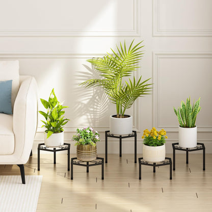 5-Pack Metal Plant Stands for Outdoor Indoor, Anti-Rust Iron Flower Pot Stand, Heavy Duty Plant Pot Shelf for Multiple Plant, Decoration Racks for Home, Patio & Garden