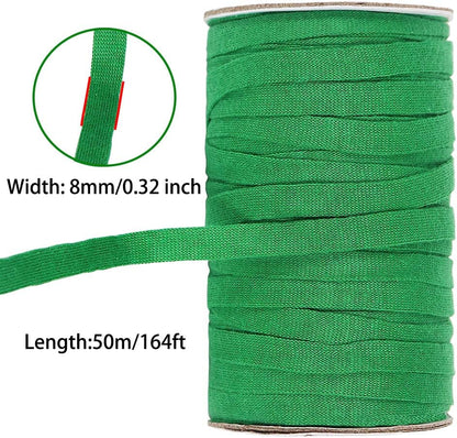 Plant Ties, 164 Feet 8mm Green Garden Twine Soft Garden String Stretchy Tree Supports Biodegradable for Tomato Plants, Climbing Roses and Vines Organizing