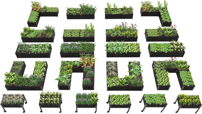 A ANLEOLIFE 22-Pack Deep Root Galvanized Raised Garden Beds Outdoor for Planting Vegetables Flowers Herb, Quartz Grey