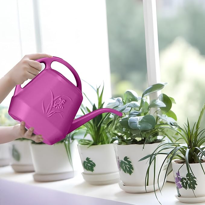 Plastic Watering Can - Rose Red - 1 Gallon