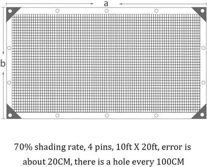 winemana 70% Black Shade Cloth, 10 x 20 FT Durable Mesh Tarp with Grommets, Resistant Garden Sun Shade Netting with Taped Edge for Plant Cover, Greenhouse, Patio, Tomatoes, Chicken Coop, Barn Kennel