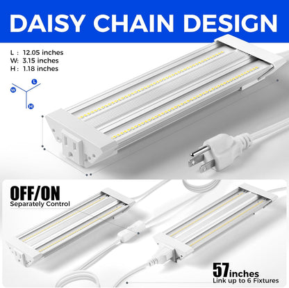 Barrina TX18 1FT Grow Light, 18W(90W Equivalent), High PPFD, 5000K Daylight Full Spectrum LED Grow Light Strip, Plant Light for Greenhouse Indoor Growing, Seedling with On/Off Switch, Linkable, 1 Pack