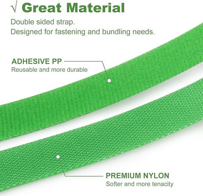 5 Rolls 165 Ft Green Plant Tape for Climbing Plants, 1/2 Inch Reusable Plant Stretch Ties, Adjustable Tomato Plant Supports, Plant Twist Ties for Gardening, Home, Office