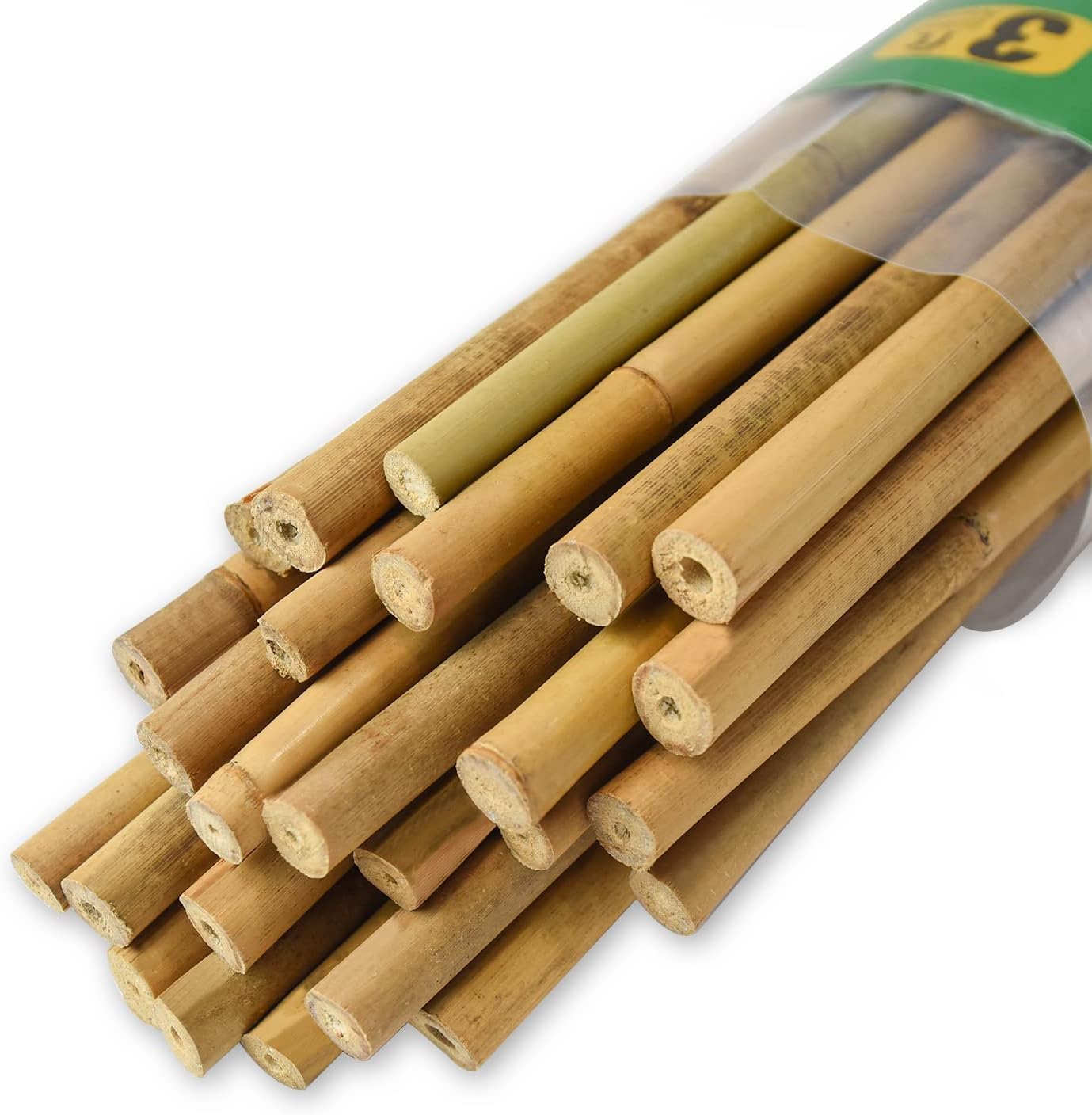 25pcs 7/20" D Thicker Heavy Duty Bamboo Stakes, 3FT Plant Stakes, Natural Garden Stakes for Tomato, Bean, Flowers,Trees Potted and Climbing Plant Support
