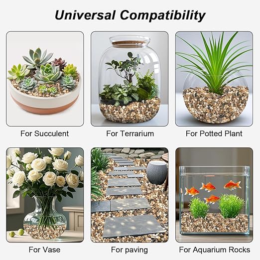 Landscaping Pebbles River Rocks Decorative Ornamental Pebbles Garden Landscaping Stones Gravel Filler for Home Decoration Flower Bed Fish Tank Plants Vases Succulents (Mix Color, 10 Pounds)