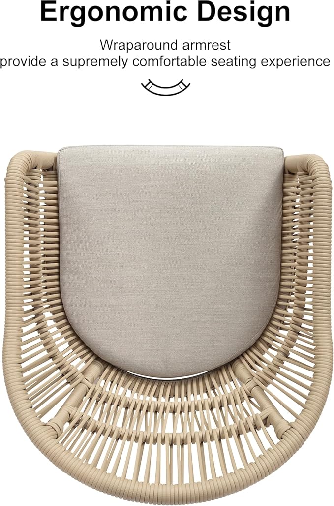 PURPLE LEAF 13 Pieces Oversized Patio Dining Set with Outdoor Aluminium Dining Table and Woven Chairs Modern Metal Furniture Cushions Sets for Garden Yard Indoor Decor Kitchen Champagne