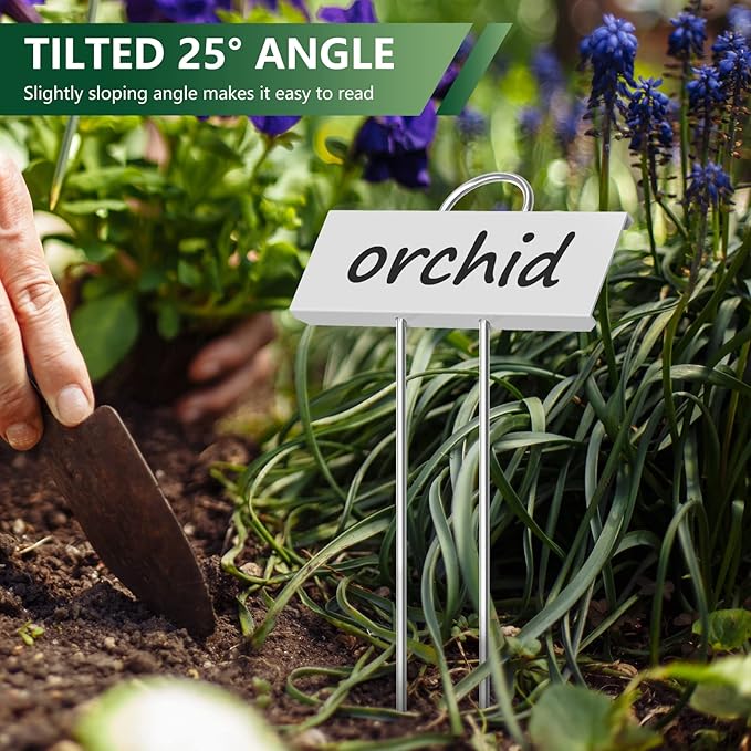 STARTOSTAR 30-Pack Metal Plant Labels, 10.6" Garden Markers Reusable Nursery Tags for Vegetables Herb Flower Seed Greenhouse