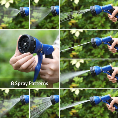 HOSUN Garden Hose Sprayer Nozzle 100% Heavy Duty Metal, Water Hose Nozzle with 8 Different Spray Patterns, High Pressure Hose Spray Nozzle for Watering Plant & Lawn, Washing Car & Pet Blue