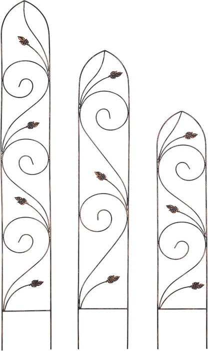 TR04 Autumn Leaf Trellis, 4' x 10", Bronze