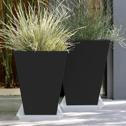 Square Plant Saucer 6 Inch 5 Pack, Strong Clear Plastic Flower Plant Pot Saucer, Square Planters for Indoors and Outdoors Plants, Garden Plant Saucers for Pots Plant Trays.