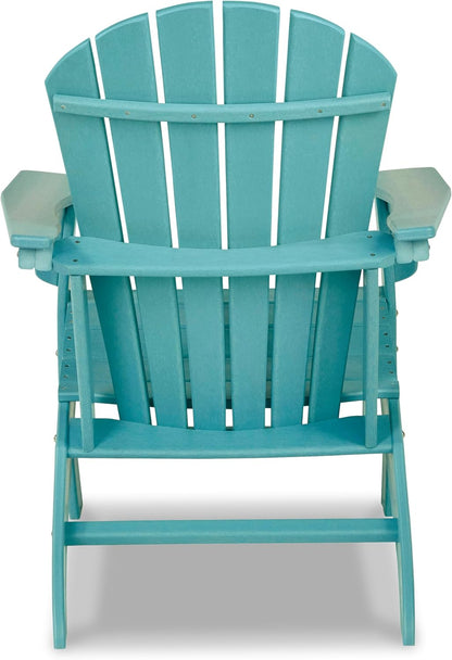 Signature Design by Ashley Sundown Treasure Outdoor Patio HDPE Weather Resistant Adirondack Chair, Blue