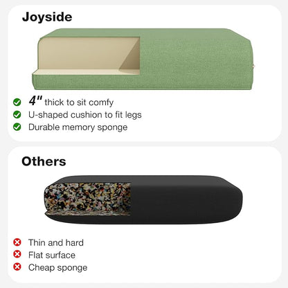 Joyside Outdoor Chair Cushions Set, 22x25/22x24 Inch Patio Furniture Deep Seat Cushions, Water Resistant & Thick Cushion, Outdoor Replacement Cushions for Seat and Sofa (Green, 1 Set)