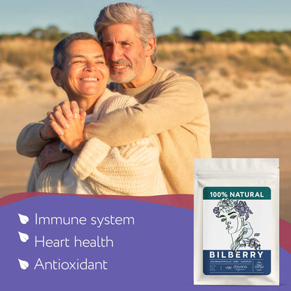Wild Bilberry Dried Fruits (4 oz.) – Bilberry Tea - Superfood berries -Whortleberry (Vaccinium myrtillus) - Antioxidant, Immunity, Heart Health