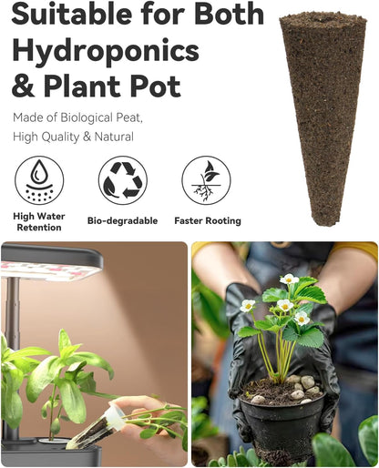 LYKOCLEAN Hydroponic Seed Pod Kit Compatible with AeroGarden, Ahopegarden, iDoo, MUFGA, 24 Pods Complete Growing Anything Garden Supply with Strawberry Seeds, Grow Sponges, Baskets, Domes, Labels