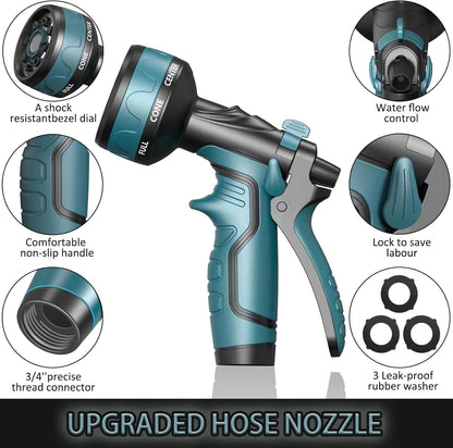 Hose Nozzle,New Upgrade Garden Hose Nozzle,8 Adjustable Watering Patterns Hose Sprayer Nozzle & Water Hose Nozzle, Hose Sprayer Suitable for Watering Plants/Washing Cars/Showering Pets (Blue)