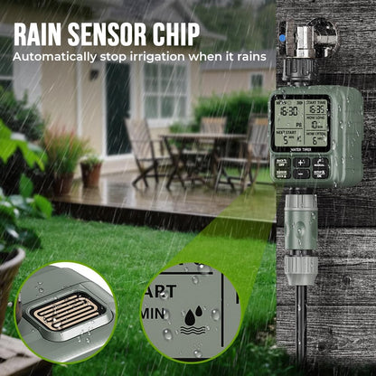 Water Timer for Garden Hose- Large LCD Display Irrigation Timer | Programmable Automatic Watering System for Gardens, Lawns Automatic Irrigation System