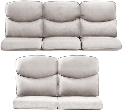 Patio Chair Cushions 5 Packs - Outside 22x24 High Back Water-Resistant Cushion with Zipper Cover for Outdoor Glider Rocking Chairs Loveseat 3-seat Couch Sofa – Beige/Crescent